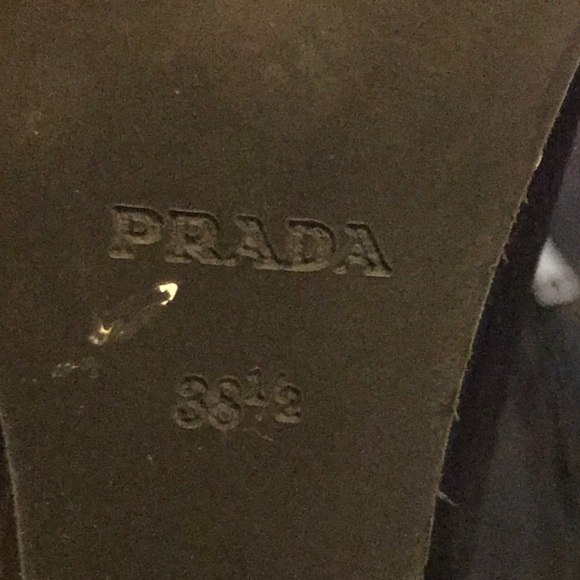 Black Leather Prada Wedge Ankle Boots - Picture 8 of 8